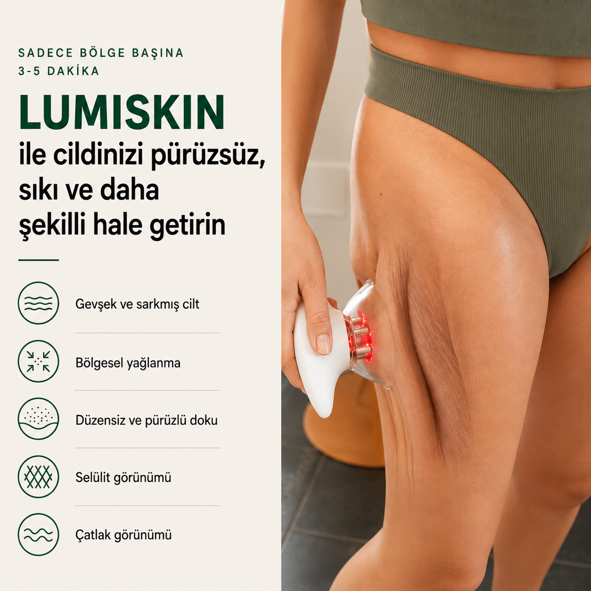 Lumiskin Orijinal Vücut Şekillendirici Masaj Cihazı 3'ü 1 Arada